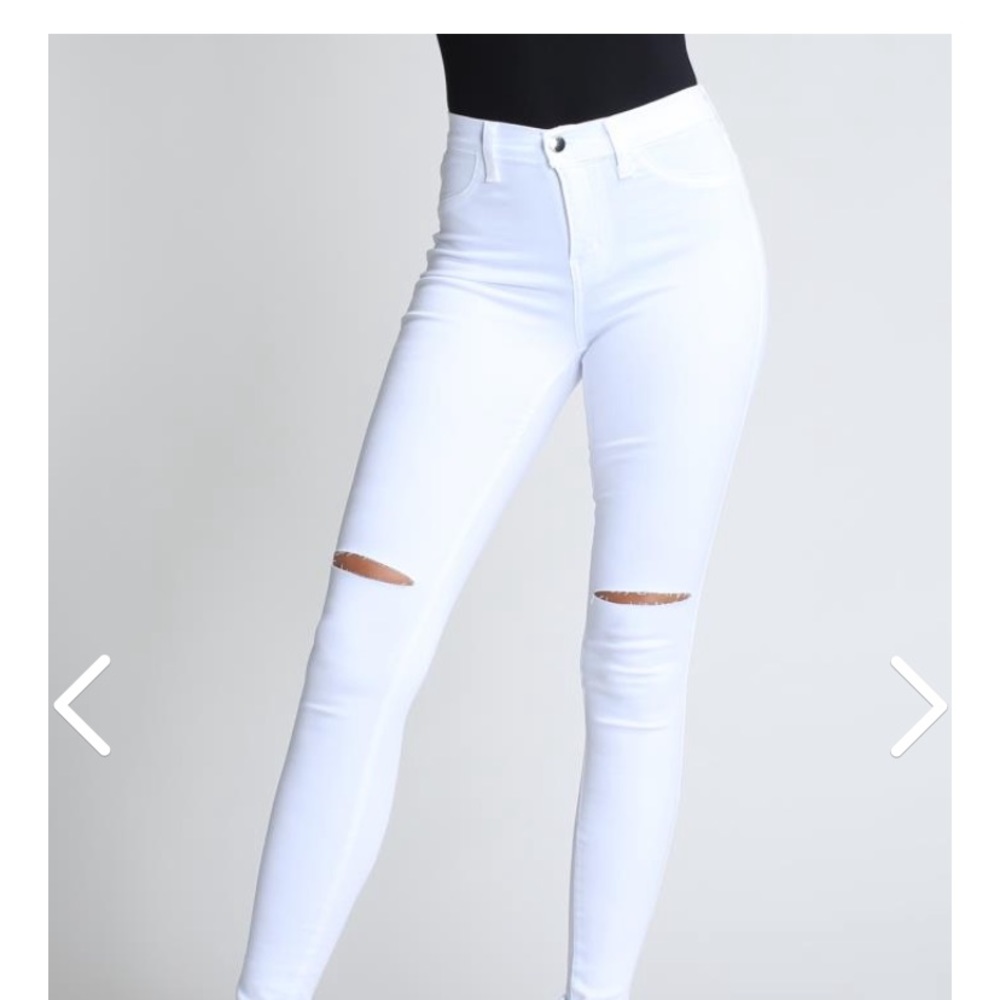Vibrant MIU High-waisted White Skinny Jeans - Picture 2 of 3